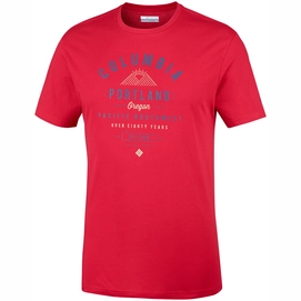 T-Shirt Columbia Leathan Trail Tee Mountain Red G Herren