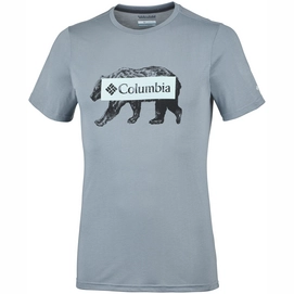 T-Shirt Columbia Box Logo Bear Tee Grey Ash Herren