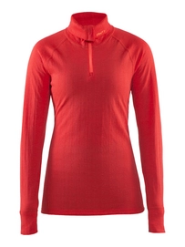 Skipully Craft Nordic Wool Zip Neck Women Poppy