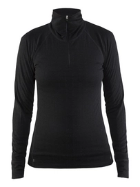 Skipully Craft Nordic Wool Zip Neck Women Black Grey