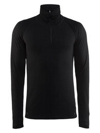 Skipully Craft Nordic Wool Zip Neck Men Black Grey