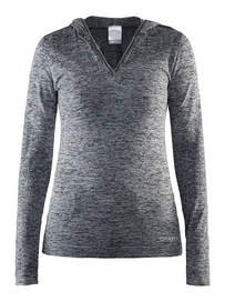 Longsleeve Craft Smooth Hood Women Black Melange