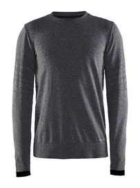 Longsleeve Craft Smooth Roundneck Men Black Melange
