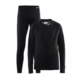 Baselayerset Craft Nordic Wool Set Junior Black Dark Grey Melange