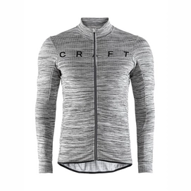Fietsshirt Craft Men Reel Thermal Jersey Dark Grey Melange Black