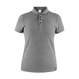 Polo Shirt Craft Casual Pique Women Dark Grey Melange-XS
