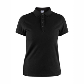 Polo Shirt Craft Casual Pique Women Black-XS