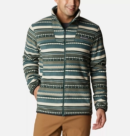 Jas Men Columbia Winter Pass Full Zip Spruce Apres Stripe Print