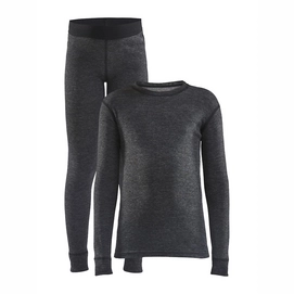 Baselayerset Craft Junior Core Wool Merino Set Black Melange