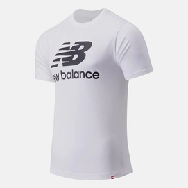 T-Shirt New Balance Men Essentials Stacked Logo Tee White Black