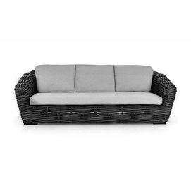 Lounge-Sofa Applebee Palm Bay Lounge Black Sofa 236 Wicker Black Wash Pebble Grey