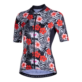 Fietsshirt Nalini Women Moderna 2.0 Zwart Rood Bloem