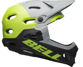 Fietshelm Bell Super DH Mips Matte Gloss Dark Gray Bright Green Black