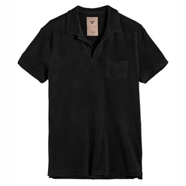 Polo OAS Men Solid Black Terry Shirt-XS