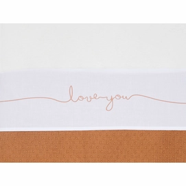 Bettlaken Jollein Love You Caramel-75 x 100 cm (für Babywiegen)