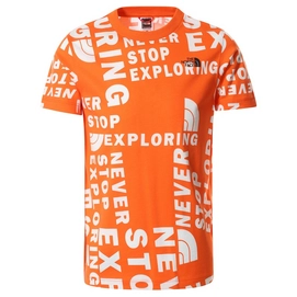T-Shirt The North Face S/S Simple Dome Tee Red Orange Tagline Toss Print Kinder