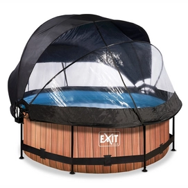 Zwembad EXIT Timber Style Ø244 + Filterpomp + Overkapping + Zonnedak