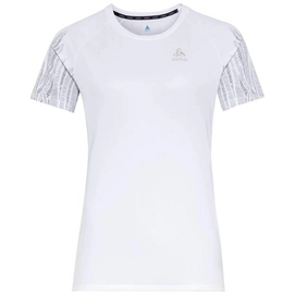 Sportshirt Odlo Crew Neck S/S Essential Print White Damen-L