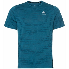 T-shirt de Sport Odlo Men SS Crew Neck Zeroweight Enginee Mykonos Blue Melange