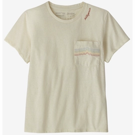 T-Shirt Patagonia Women Ridge Rise Stripe Pocket Responsibili Tee Birch White