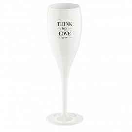 Champagneglas Koziol Cheers No. 1 Think Less Love More Cotton White (6-Delig)