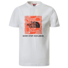T-Shirt The North Face S/S Box Tee TNF White Red Orange Kinder