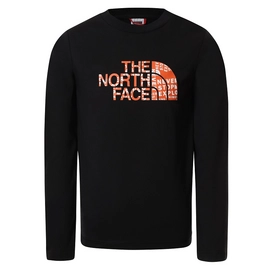 Shirt The North Face Youth L/S Easy Tee TNF Black Red Orange