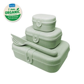 Lunchbox- en Bestekset Koziol Pascal Ready Organic Green
