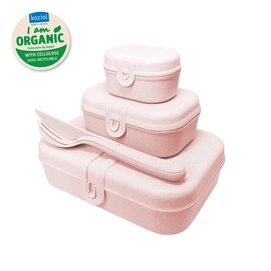 Lunchbox- en Bestekset Koziol Pascal Ready Organic Pink