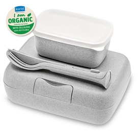 Lunchbox Koziol Candy Ready Lunchbox- en Bestekset Organic Grey