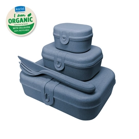 Lunchbox- en Bestekset Koziol Pascal Ready Deep Blue