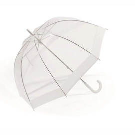 Parapluie Happy Rain Long Domeshape White Border
