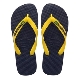 Flip Flops Havaianas Brasil Logo Navy Blue Citrus Yellow-Schuhgröße 25 - 26