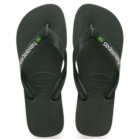 Flip Flops Havaianas Brasil Logo Green Olive Unisex-Schuhgröße 45 - 46