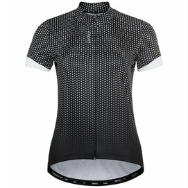 Maillot de Cyclisme Odlo Femmes S/U Collar S/S Full Zip Essential Black White-M