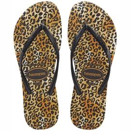 Flip Flops Havaianas Slim Leopard Black Black Kinder-Schuhgröße 23 - 24