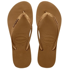 Flip Flops Havaianas Slim Flatform Women Sparkle Bronze-Schuhgröße 41 - 42