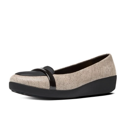 FitFlop F-Pop Loafer Leather Stone Pebbleprint