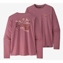 Longsleeve Patagonia Men Cap Cool Daily Graphic Shirt Lands Protect Pedal Evening Mauve X Dye