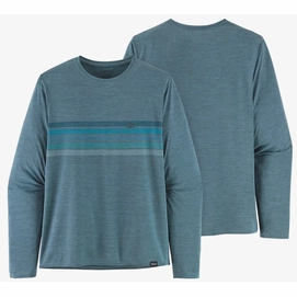 Long sleeve Patagonia Men Cap Cool Daily Graphic Shirt Line Logo Ridge Stripe Plume Grey X Dye '23