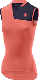 Fietsshirt Castelli Women Protagonista 2 Sleeveless Salmon Dark Steel Blue