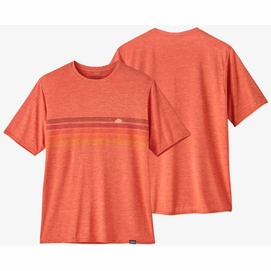 T-Shirt Patagonia Cap Cool Daily Graphic Shirt Herren Line Logo Ridge Stripe Quartz Coral X Dye