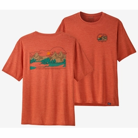 T-Shirt Patagonia Cap Cool Daily Graphic Shirt Herren Lands Lost And Found Quartz Coral X Dye