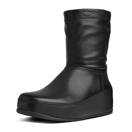 Fitflop Zip Up Crush Boot Leather Black