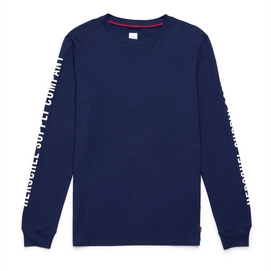 Trui Herschel Supply Co. Men's Long Sleeve Tee Sleeve Print Peacoat White