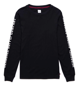 Trui Herschel Supply Co. Men's Long Sleeve Tee Sleeve Print Black White
