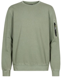 Trui National Geographic Men Garment Dyed Crewneck Agave Green