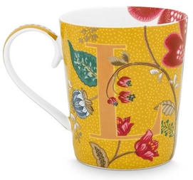 Mok Pip Studio Alphabet Mug Blushing Birds Yellow L 350 ml