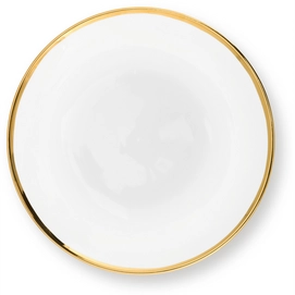 Dinner plate VT Wonen White Gold 25.5 cm (Set of 2)
