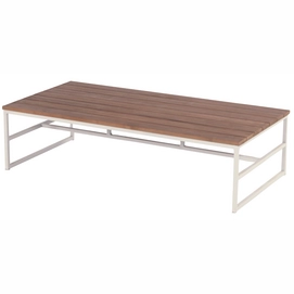 Tuintafel Hartman Amsterdam Tower Dining Table 180 x 100 cm Royal White Natural Old Teak
